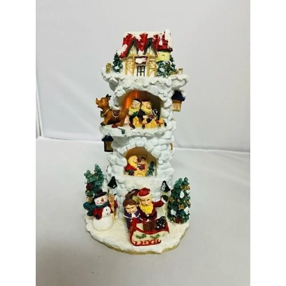 Musical Reindeer Fught Tower Santa Claus Christmas TL Toys 1997 Clap Activated